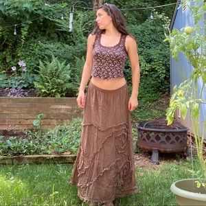 Brown Long Hippie skirt